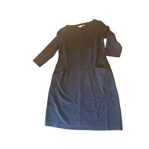 Boden Womens Black Ribbed Dress Size 10R Cotton Blend Minimalist Modern Career